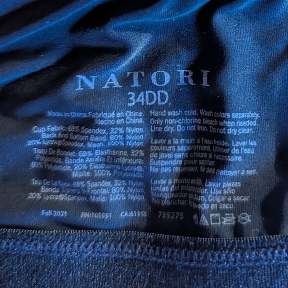 Natori Aria Full Fit Wireless Bra | Black 34DD - Picture 14 of 16